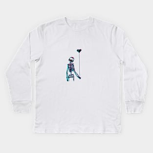 “Hi” Balloon Skeleton Kids Long Sleeve T-Shirt